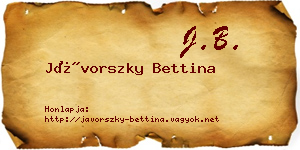 Jávorszky Bettina névjegykártya