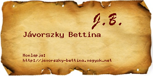 Jávorszky Bettina névjegykártya
