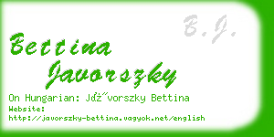 bettina javorszky business card